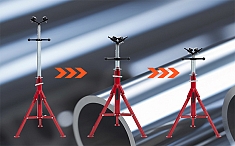 Высота V-образной двухроликовой складной регулируемой опоры для труб Remmers Atlant 1/8-12 Высота V-образной двухроликовой складной регулируемой опоры для труб Remmers Atlant 1/8-12